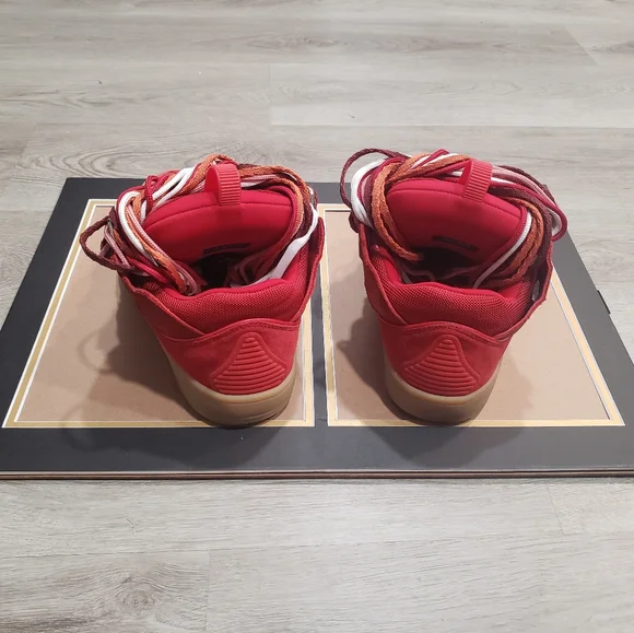 Lanvin Curb . Poppy Red Gum Sneakers